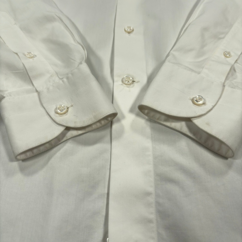 Lorenzini Italian Dress Shirt Mens 16 White Lightweight Office Formal Made Italy - Picture 6 of 12